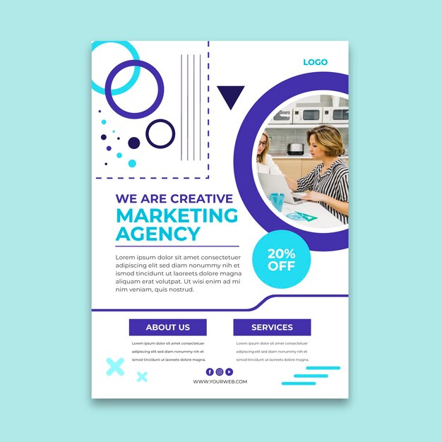 Marketing agency vertical flyer template