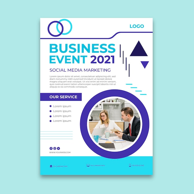 Marketing agency vertical poster template