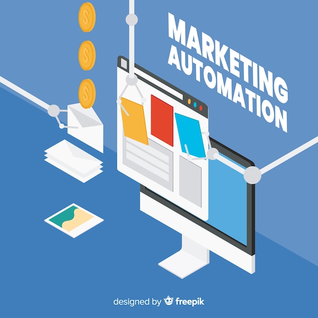 Free vector marketing automation background