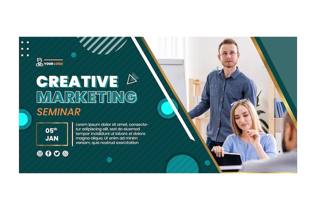 Vettore gratuito modello di banner aziendale di marketing