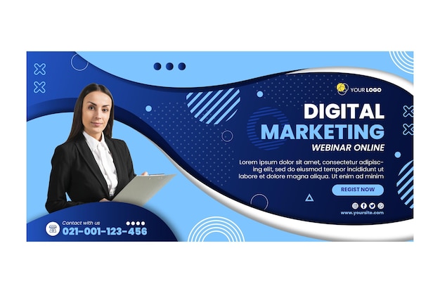 Vettore gratuito modello di banner aziendale di marketing