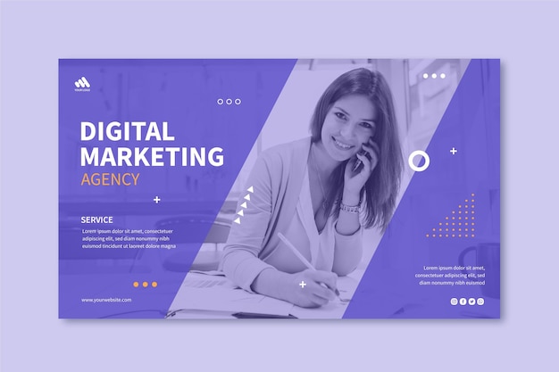 Vettore gratuito banner aziendale di marketing