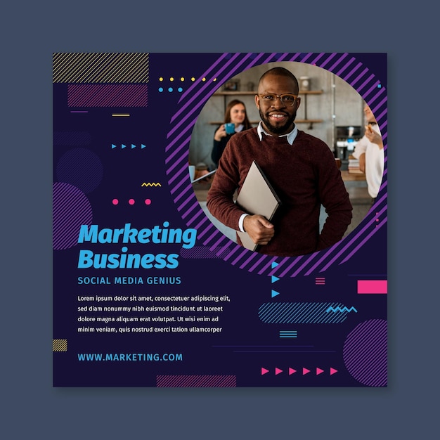 Free vector marketing business flyer template