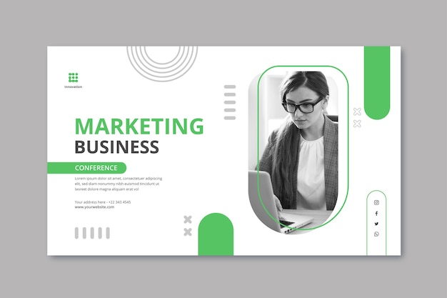 Marketing business horizontal banner template