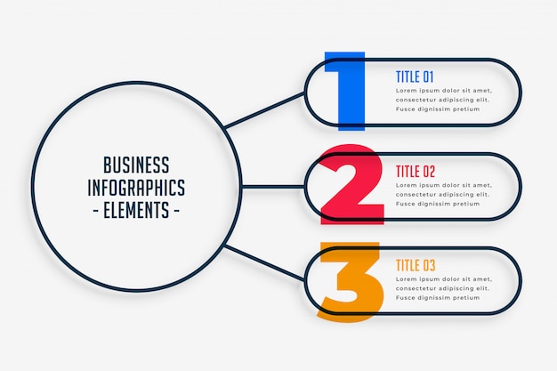 Маркетинг бизнес инфографики с тремя шагами