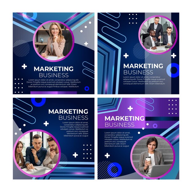 Marketing business instagram posts template