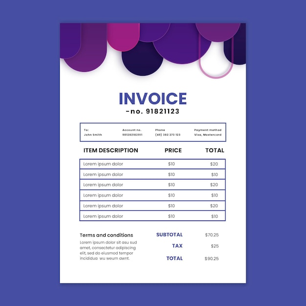 Free vector marketing business invoice