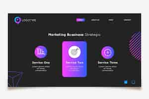 Free vector marketing business landing page template