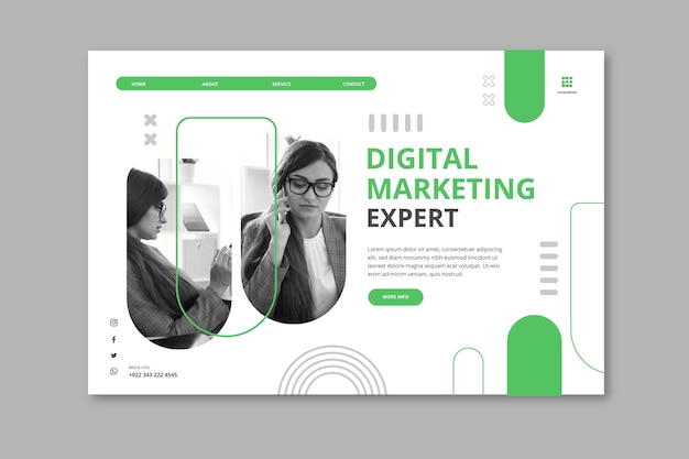 Marketing business landing page template