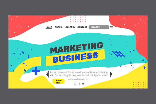 Free vector marketing business landing page