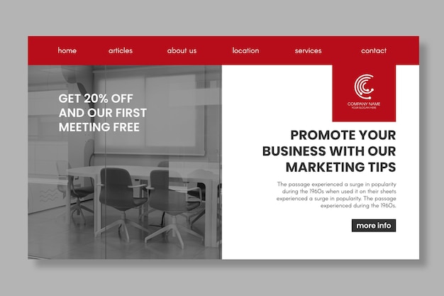 marketing business landing page