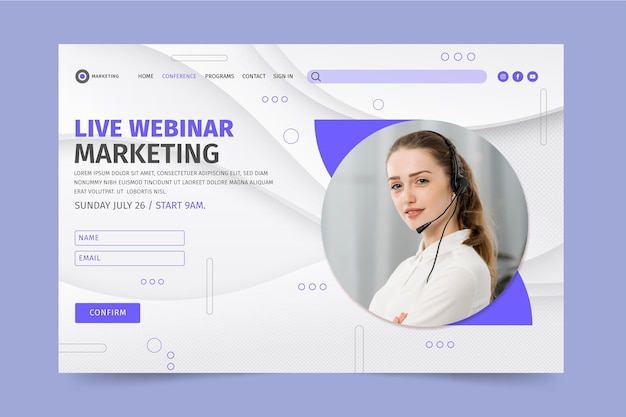 Marketing business landing page