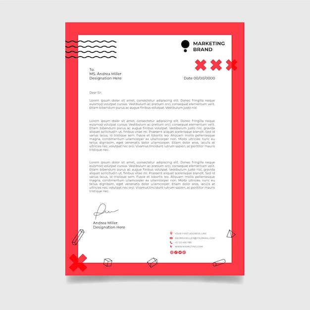 Marketing business letterhead template