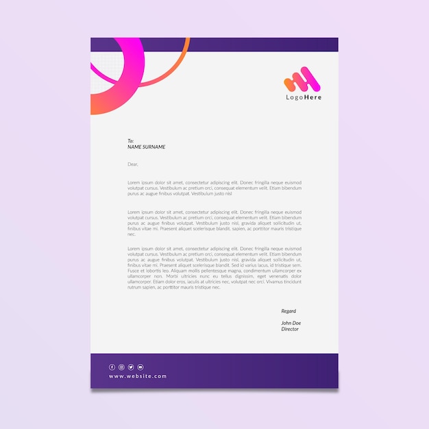 Free vector marketing business letterhead template