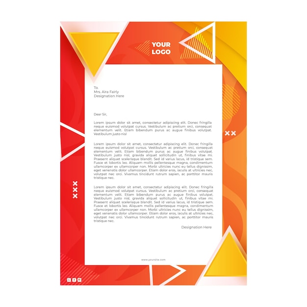 Free vector marketing business letterhead template