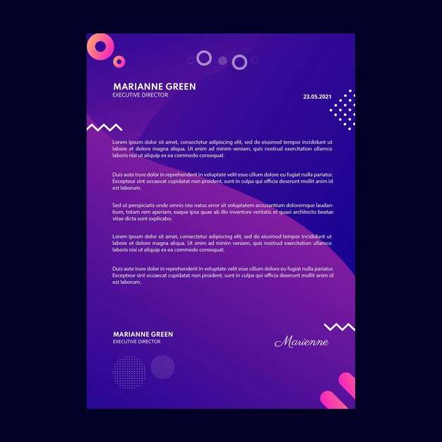 Marketing business letterhead template