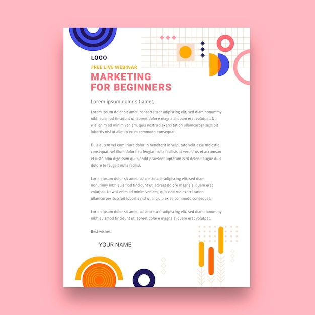 Marketing business letterhead template