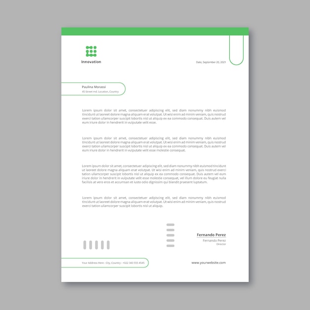 Free vector marketing business letterhead template