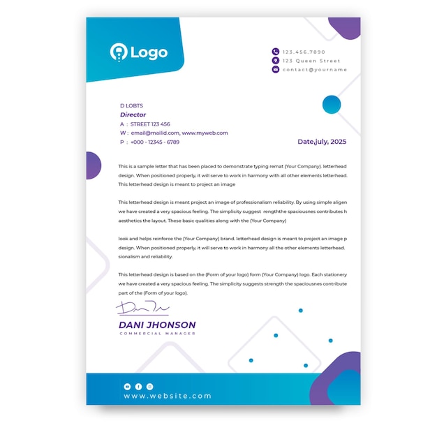 Free vector marketing business letterhead