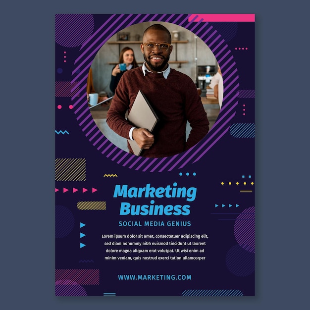 Vettore gratuito modello di poster aziendale di marketing