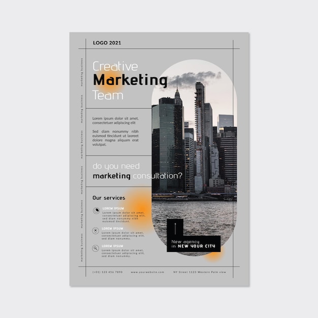 Free vector marketing business poster template