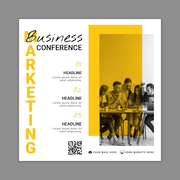 Marketing business square flyer template