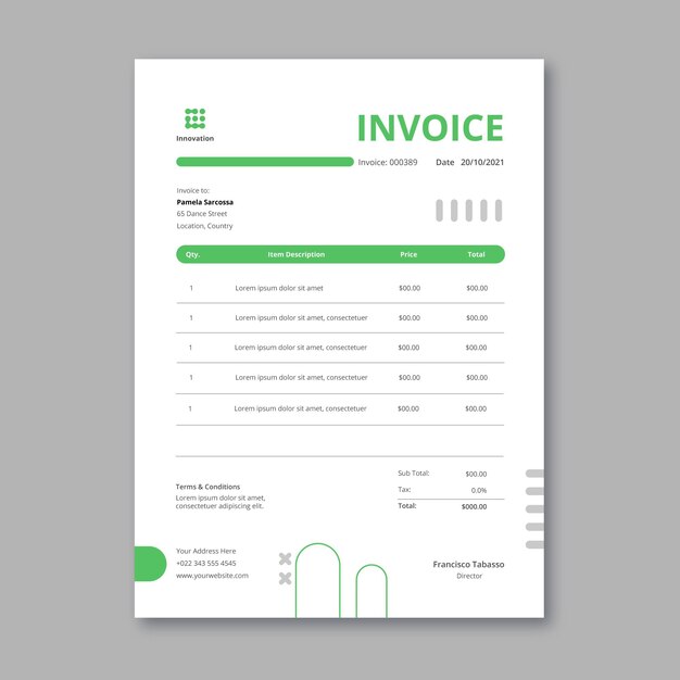 Marketing business vertical invoice template