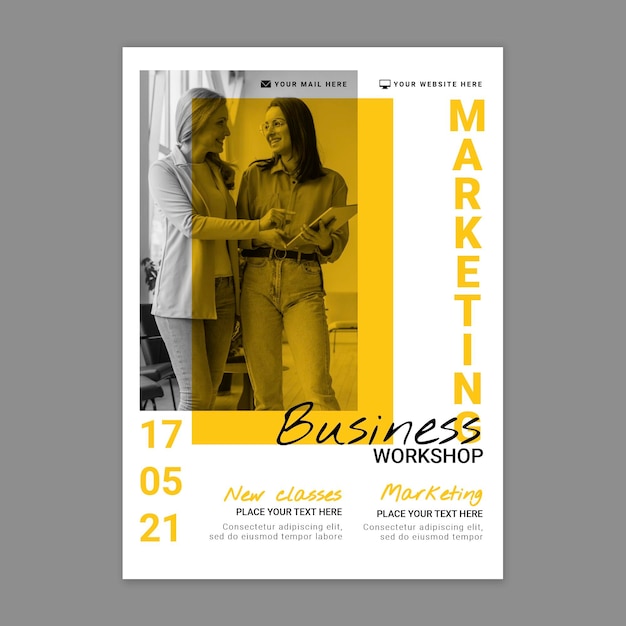 Free vector marketing business vertical poster template