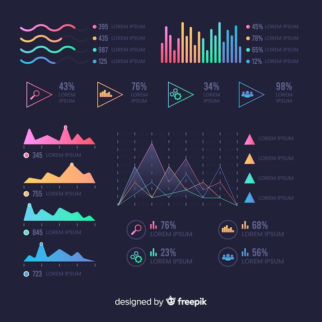 Free vector marketing collection of statistics