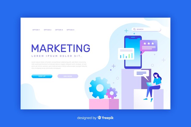Marketing concept landing page template