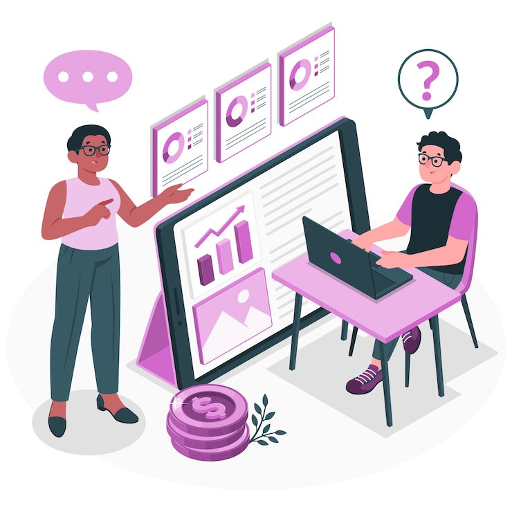 Free Vector marketing consulting concept illustration