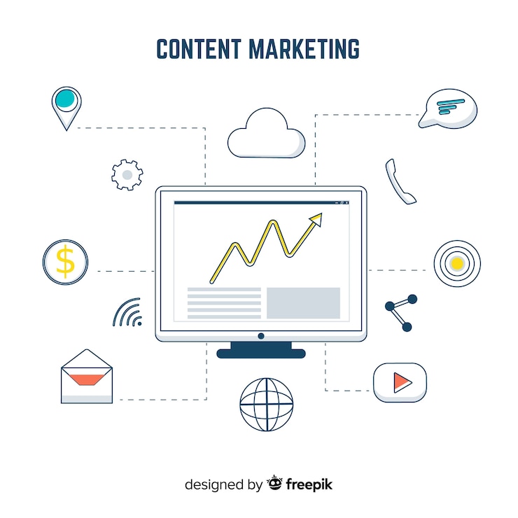 मुफ़्त वेक्टर marketing content flat background