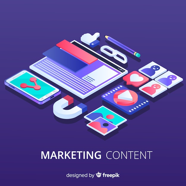 Marketing content flat background