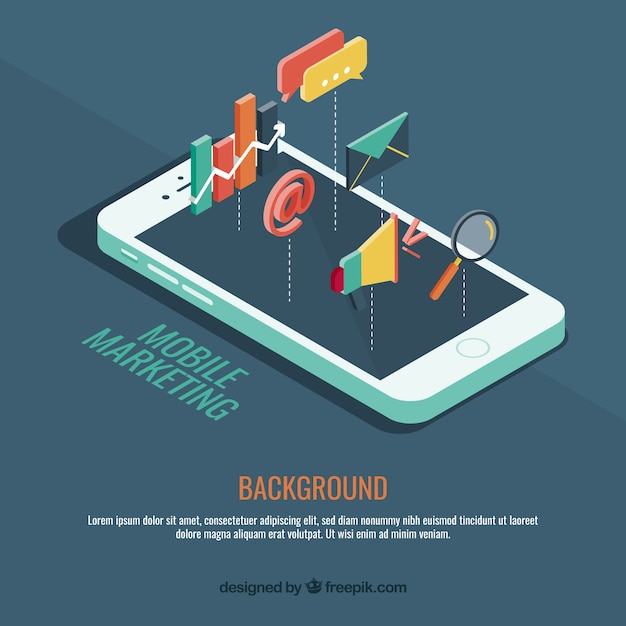 Marketing elements background in flat style