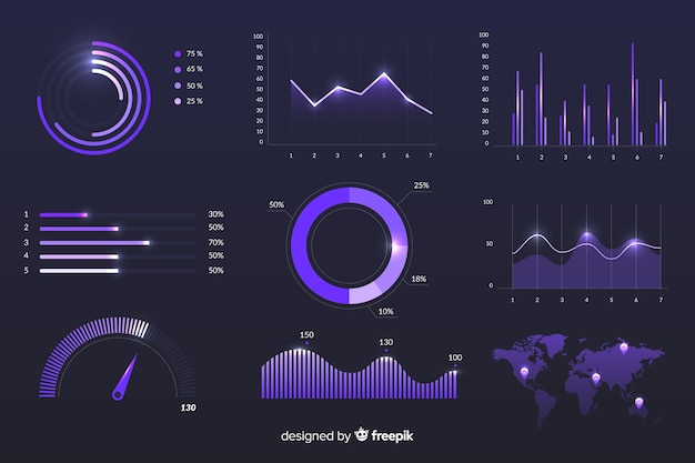 Free vector marketing growth statistics template