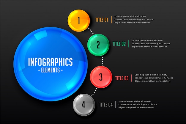 Marketing infographic template with four steps