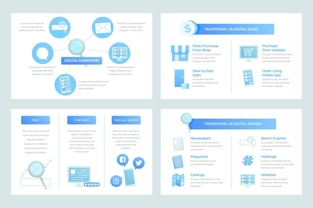 Marketing infographics in flat design