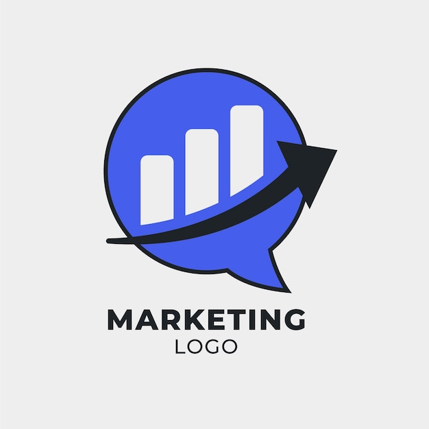 Modello di logo di marketing con freccia