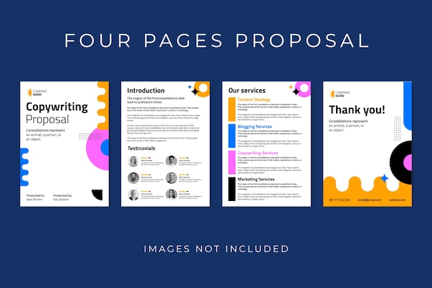 Free vector marketing plan proposal template design