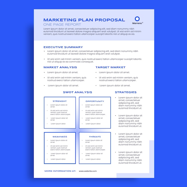 Marketing plan proposal template design