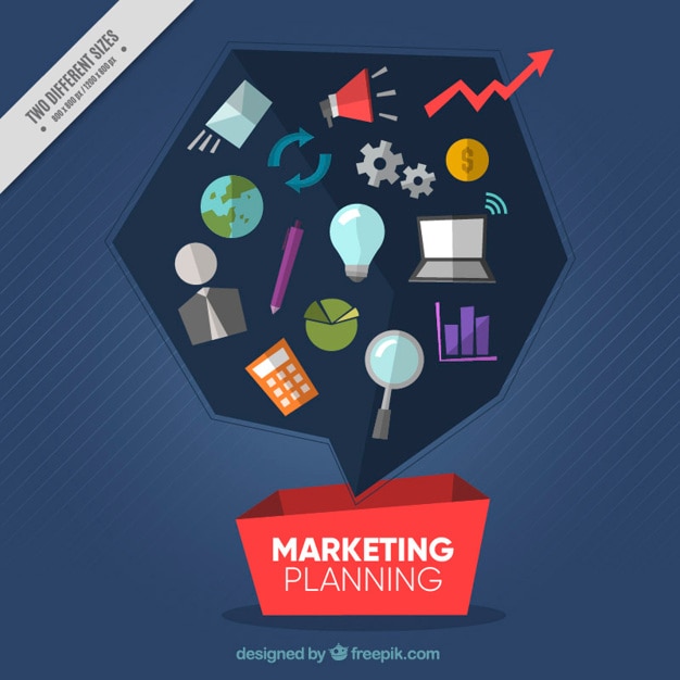 Free vector marketing planning background in flat design