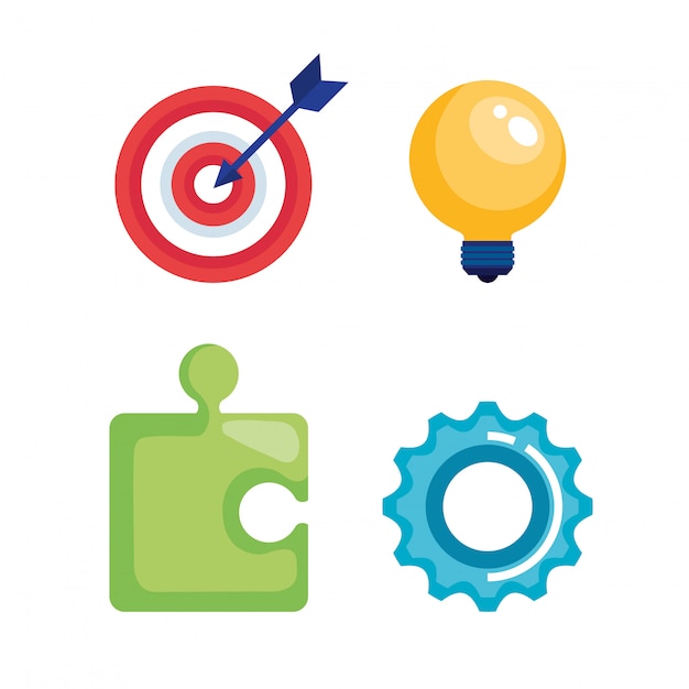 Marketing seo set icons