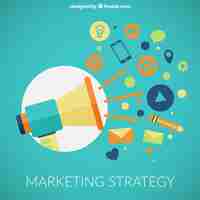 Vettore gratuito icone strategia di marketing