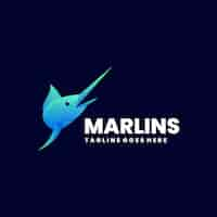 Free vector marlins silhouette logo design