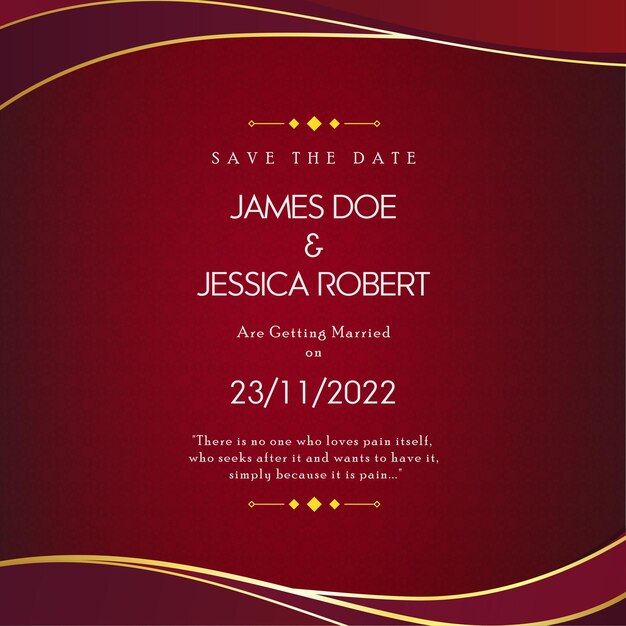 Maroon Golden Colourful Wedding Invitation Background Multipurpose Card