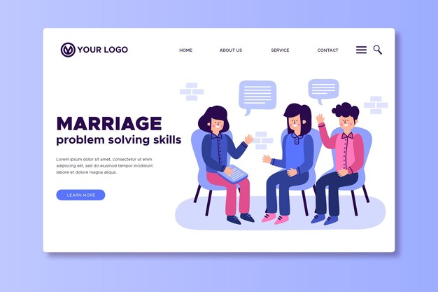 Marriage counseling landing page template