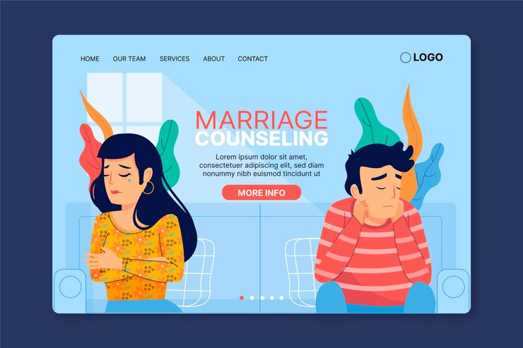मुफ़्त वेक्टर marriage counseling landing page template