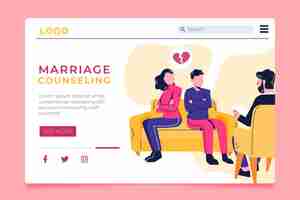 Free vector marriage counseling landing page