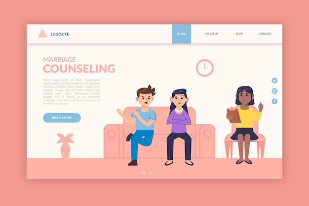 Free vector marriage counseling landing page