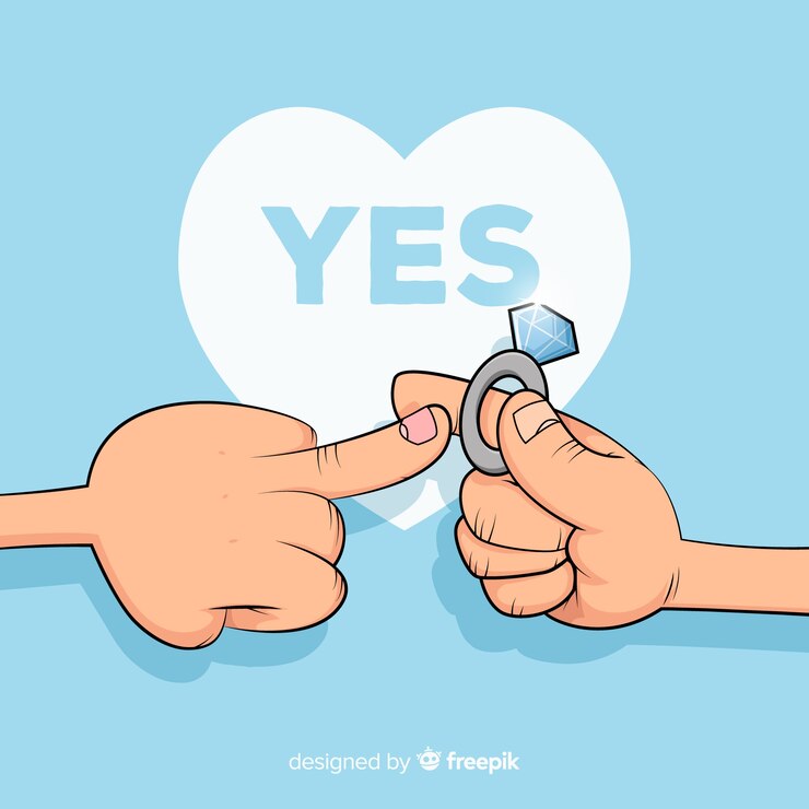 Free Vector marriage proposal concept